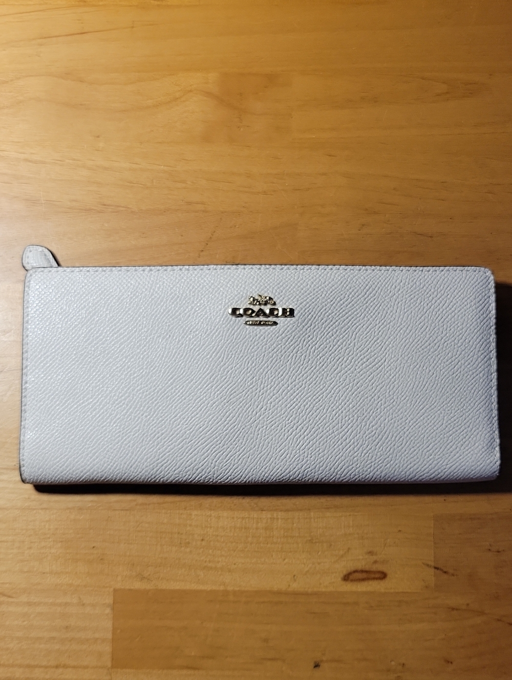 Coach Bi-fold Wallet Light Cream with Gold Logo